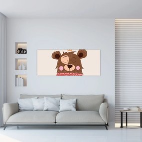 Kép - Teddy maci piros sállal (120x50 cm)
