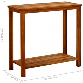 tömör akácfa kerti tálalóasztal 80 x 35 x 75 cm