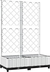 vidaXL fehér polipropilén rácsos kerti ültetőláda 80 x 40 x 121,5 cm