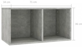 800121 Vinyl Storage Box Concrete Grey 71x34x36 cm Chipboard
