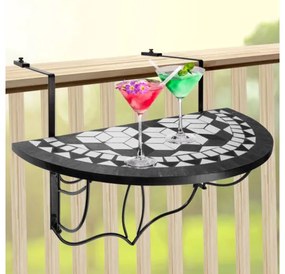 Lehajtható balkon asztal - fekete