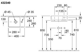 Villeroy & Boch 43234001 - Falra szerelhető mosdó MEMENTO 40x26 cm kerámia/fehér