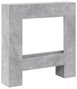betonszürke szerelt fa kandallóburkolat 81 x 18 x 82 cm
