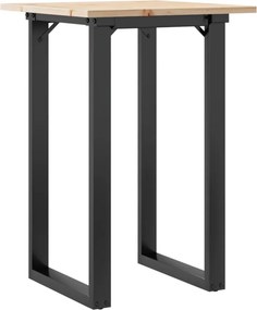 vidaXL tömör fenyőfa és acél étkezőasztal O-vázzal 50x50x75 cm
