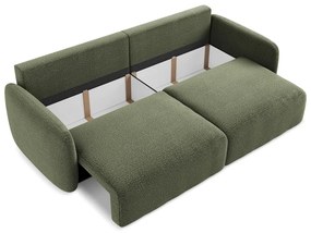 Zöld kinyitható-tárolóhelyes kanapé 238 cm Kalena – Makamii