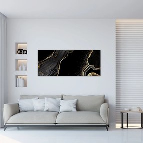 Kép - Fekete és arany márvány (120x50 cm)