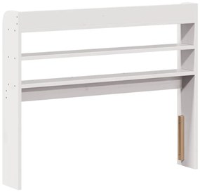 fehér tömör fenyőfa fejtámla polcokkal 90 cm