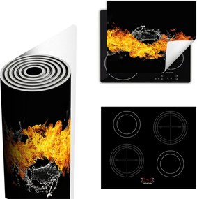 Tűzhelyvédő Szőnyeg Több Helyet Biztosít 60x52 fekete tűz