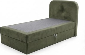 Kárpitozott boxspring ágy FORENA 90x200 cm sötétzöld Matrac: Bonell rugós matrac