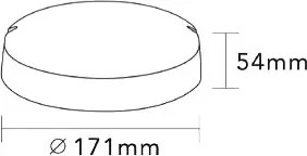 UNIVERSO Mennyezeti lámpa 18w 1800lm CCT.Kap IP65 fehér D171x54mm