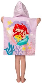 Disney Hercegnők Ariel Pink törölköző poncsó 50x115 cm