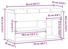 antik fa szerelt fa cipőtároló pad 82x32x45,5 cm