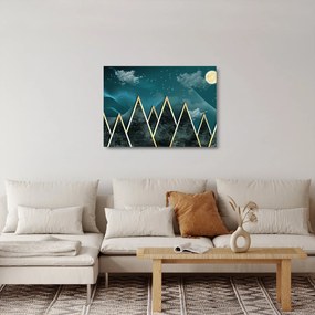 Kép - telihold az arany hegyek felett (üvegen) (70x50 cm)