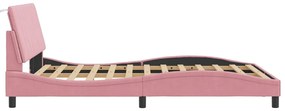 vidaXL rózsaszín bársony ágykeret LED-ekkel matrac nélkül Hanko 140 x 200 cm