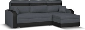 KONRAD Kinyitható sarokkanapé Szürke/fekete
