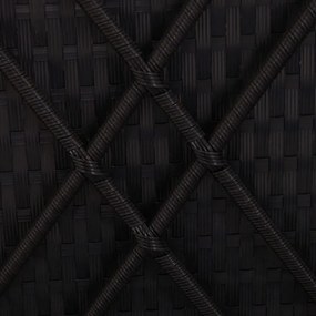 fekete polyrattan átalakítható napozóágy párnákkal