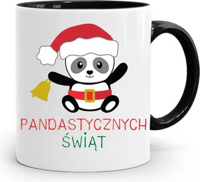 Fekete Karácsonyi Bögre Mikulásra, fényképes nyomtatással