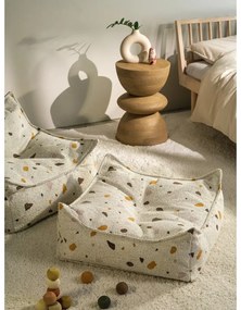 Fehér buklé-zsenília gyerek babzsákfotel Terrazzo Square – Wigiwama