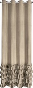 Függöny készre varrva Carli 140x250 bársony c.bézs fodros strasszok