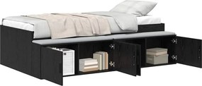 vidaXL Ágykeret fiókkal tárolóval Fekete tölgy 80 x 200 cm Faanyag