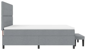 Box Spring Ágy Matraccal és Padlóval Világosszürke 180x200 cm Szövet