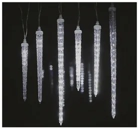 LED karácsonyi girland – jégcsapok, 6 db, 2 m, kültérre és beltérre, hideg fehér