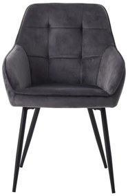 Szürke kárpitozott karfás étkezőfotel szett 2 db-os Nolan Square – Unique Furniture