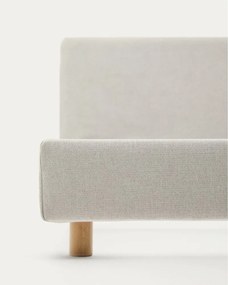 Szürke kárpitozott egyszemélyes ágy ágyrács nélkül 90x200 cm Valma – Kave Home