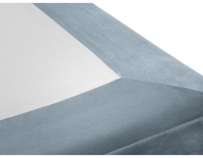 Lia világoskék bársony egyszemélyes ágy, 90 x 200 cm - Cosmopolitan Design