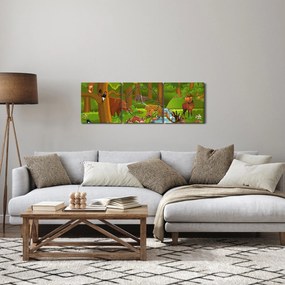 Gyermek kép állatokkal (órával) (90x30 cm)