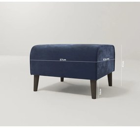 Sötétkék bársony lábtartó Carole – Ropez