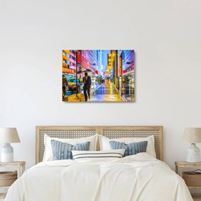 Kép - Város neonfényben (üvegen) (70x50 cm)