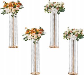 Esküvői terem állvány arany színű esküvői virágtartó 4 db-os