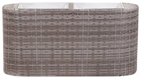 Szürke polyrattan virágtartó 80 x 25 x 40 cm