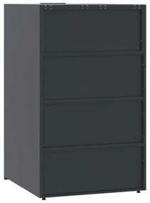 antracit acél tároló 4 szemeteskukához 276 x 79 x 117 cm