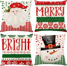 4x Karácsonyi Párnahuzat Szett Karácsonyi Párnahuzat 45X45