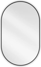 Mexen Loft ovális fürdőszobai tükör 90 x 55 cm, fekete keret - 9851-090-055-000-70
