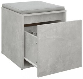 betonszürke szerelt fa tárolódoboz 40,5 x 40 x 40 cm