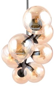 Csillár zsinóron ROSSI 8xE14/10W/230V fekete/bézs