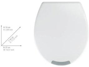 WENKO 25005100-WC-ülőke SECURA 37x44 cm fehér/szürke