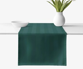 Goldea ünnepi damaszt asztali futó - sötétzöld csíkos 35x180 cm