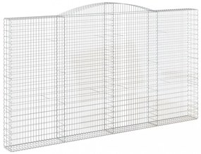 6 db íves horganyzott vas gabion kosár 400x30x220/240 cm
