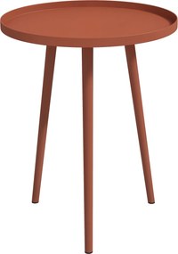 Outsunny Kerti Oldalsó Asztal, időjárásálló kültéri asztal emelt peremmel, fém erkélyasztal, kerek dohányzóasztal 20 kg-ig terhelhető, Ø40x50H cm, kül