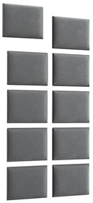 Kárpitozott panel szett 10 db.  Quadra 100x200 cm (szürke). 1051976
