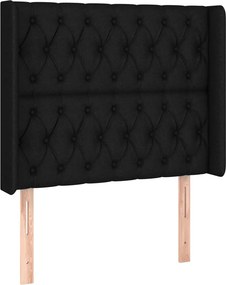vidaXL fekete szövet fejtámla szárnyakkal 103x16x118/128 cm