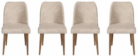 Nova Cream and Walnut étkezőszék szett, 4 db, 4 db