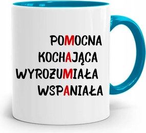 Kék Bögre Anyukáknak Segítő Szerető Nyomtatott Fotóval