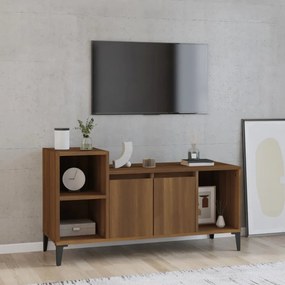 barna tölgyszínű szerelt fa TV-szekrény 100x35x55 cm