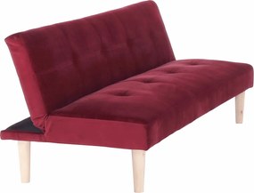 Kanapé széthúzhatós, bordó/tölgy, ALIDA