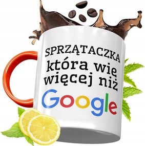 Narancssárga Bögre Takarítónőnek Ajándék fényképes nyomattal